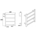 Heated Towel Rail Square 4 Bar 500Hx420Wx120D - Chrome